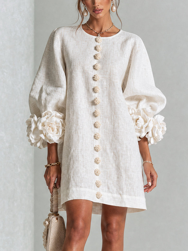 Amabel | Floral-Trimmed Mini Dress