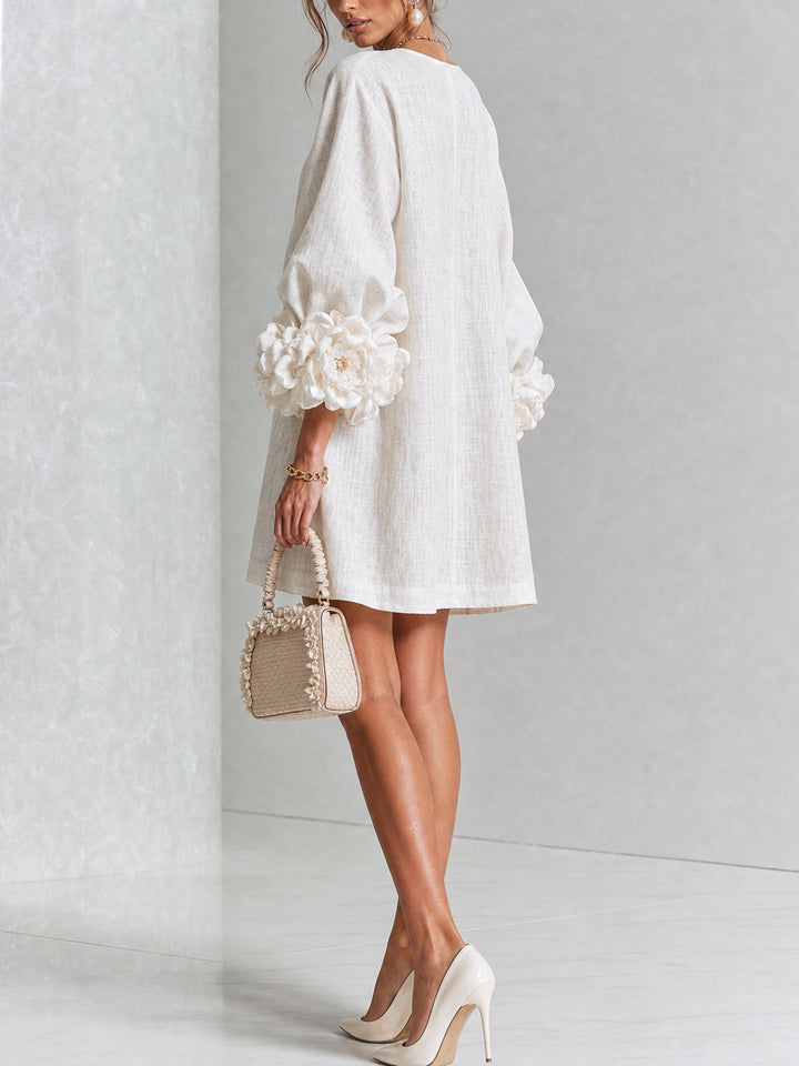 Amabel | Floral-Trimmed Mini Dress
