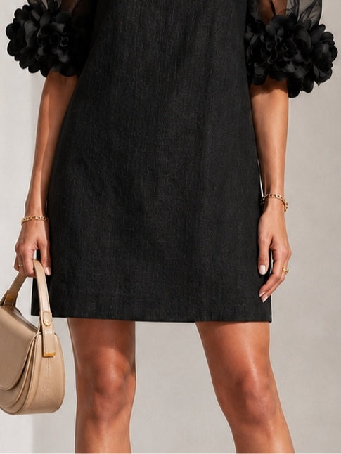 Sophie | Floral-Cuff Puff-Sleeve Mini Dress