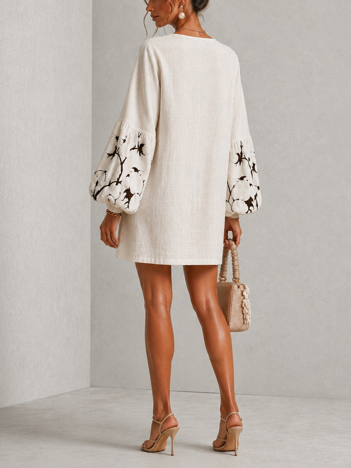 Adelaide | Embroidered Puff-Sleeve Mini Dress