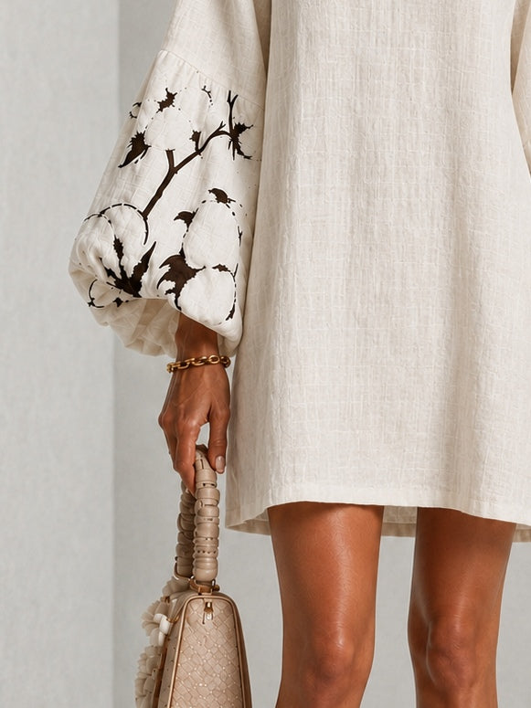 Adelaide | Embroidered Puff-Sleeve Mini Dress