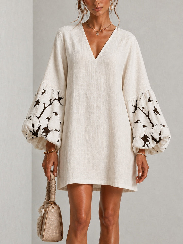 Adelaide | Embroidered Puff-Sleeve Mini Dress