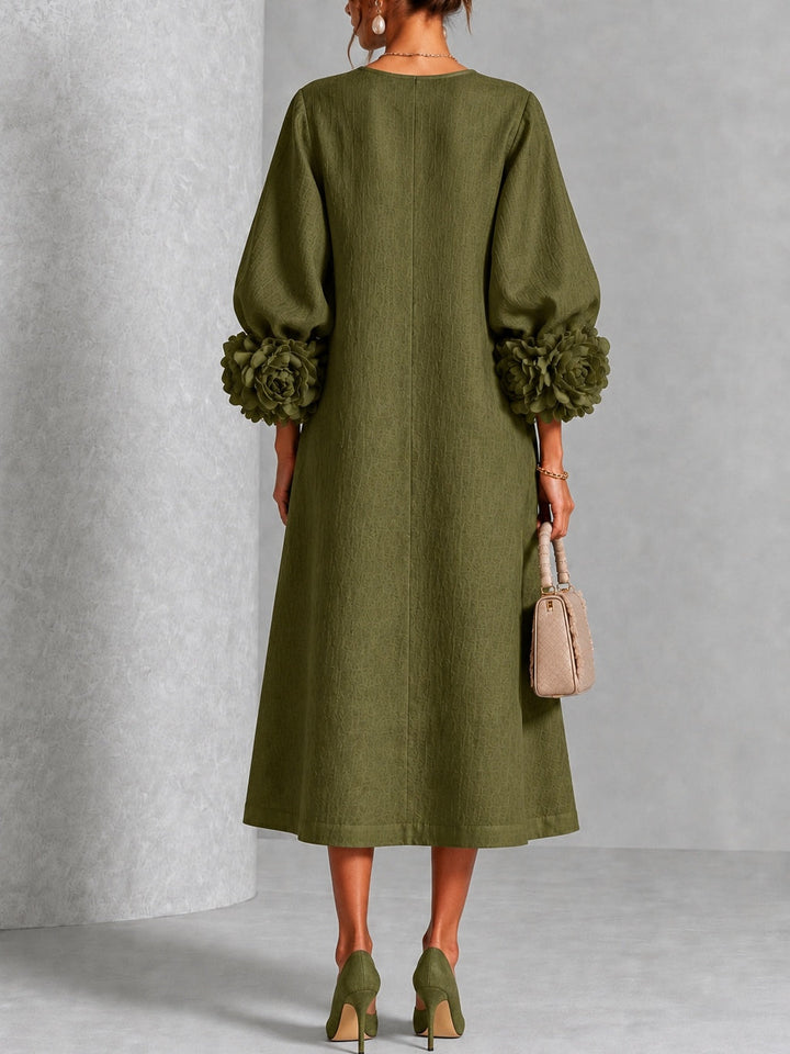Mirabel | Floral-Cuff Midi Dress