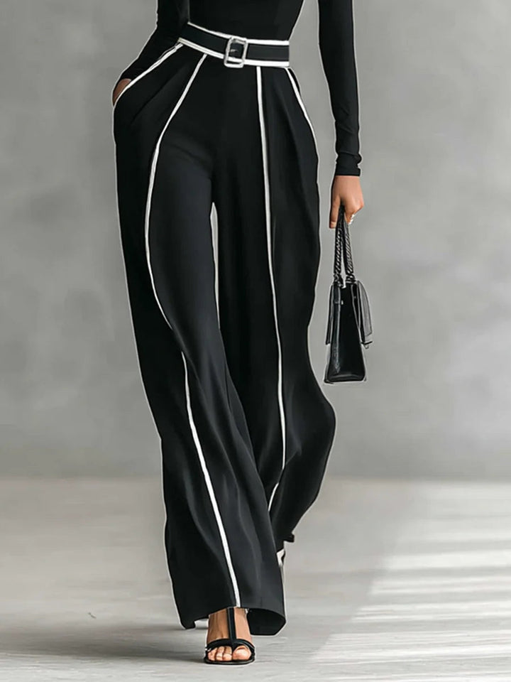 Octavia | Contrast-Trim Two-Piece Set