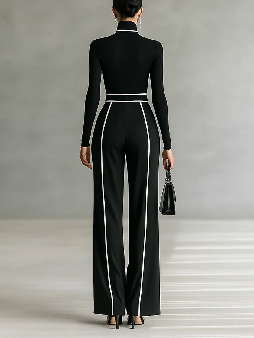 Octavia | Contrast-Trim Two-Piece Set