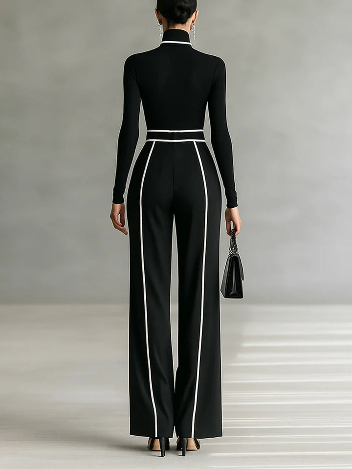 Octavia | Contrast-Trim Two-Piece Set