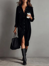 Marilla | Relaxed Midi Shirt Dress with Pockets
