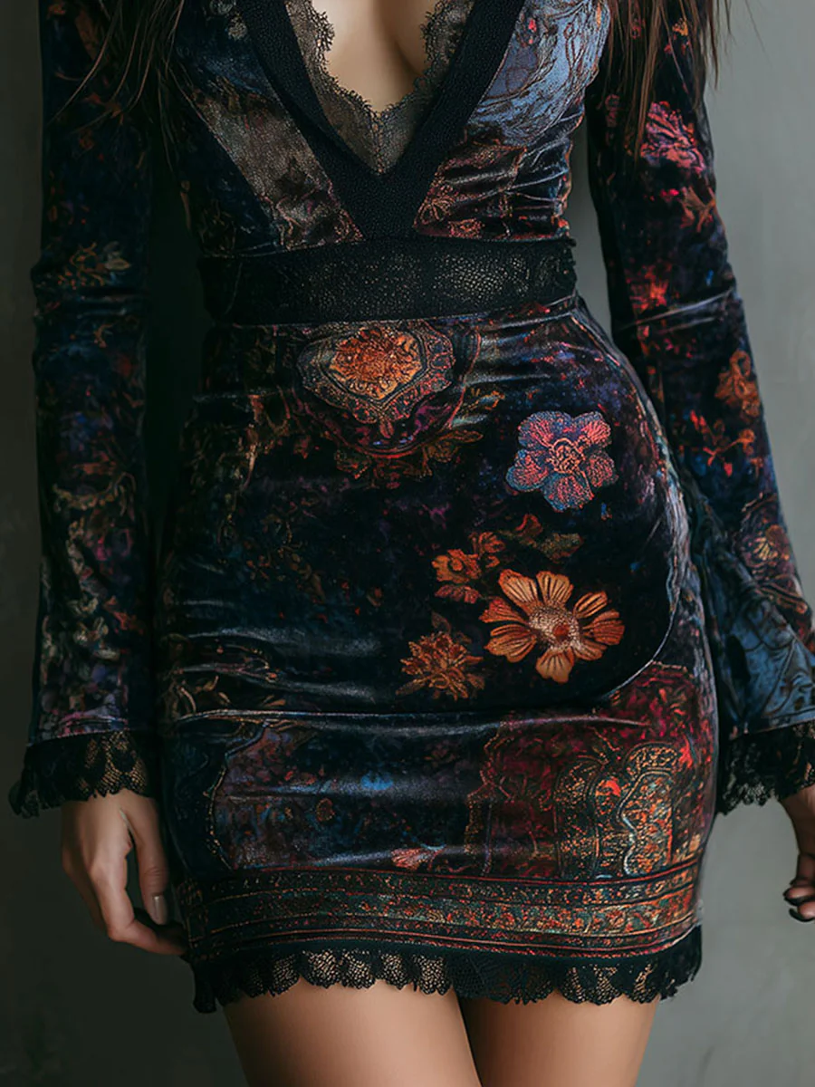 Marigold | Fitted Floral Lace Mini Dress
