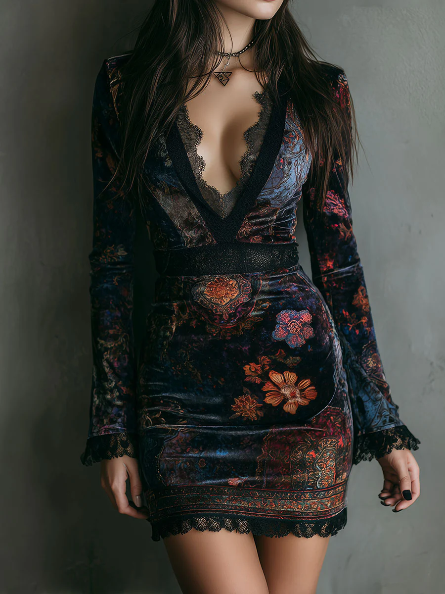 Marigold | Fitted Floral Lace Mini Dress