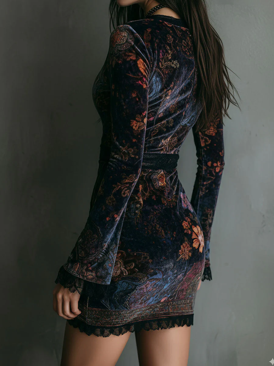 Marigold | Fitted Floral Lace Mini Dress