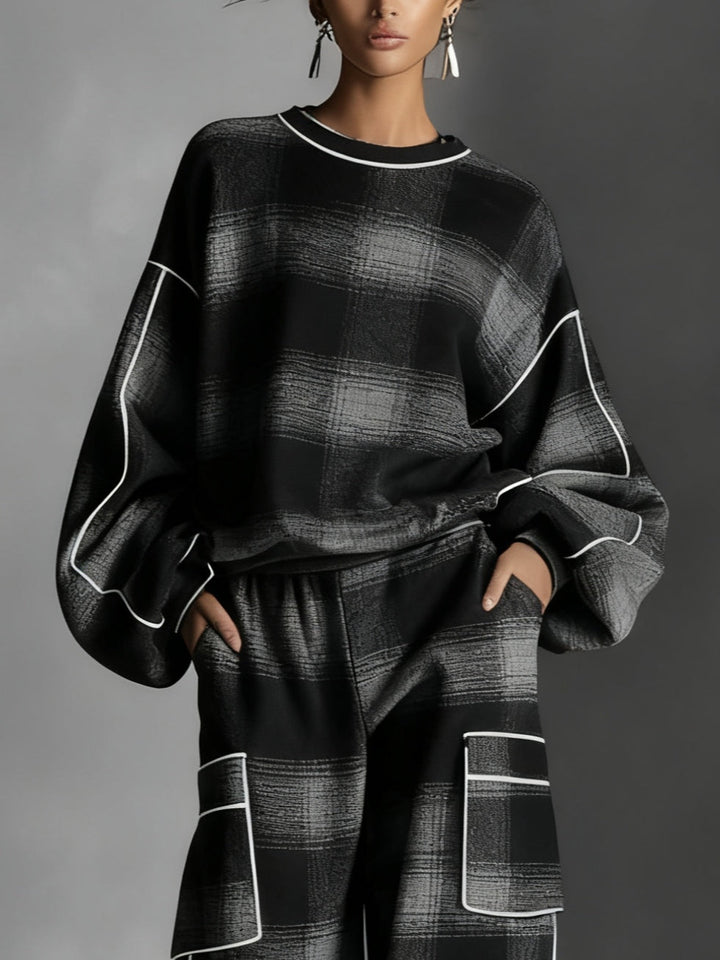 Lorena | Relaxed Checked Two-Piece Set
