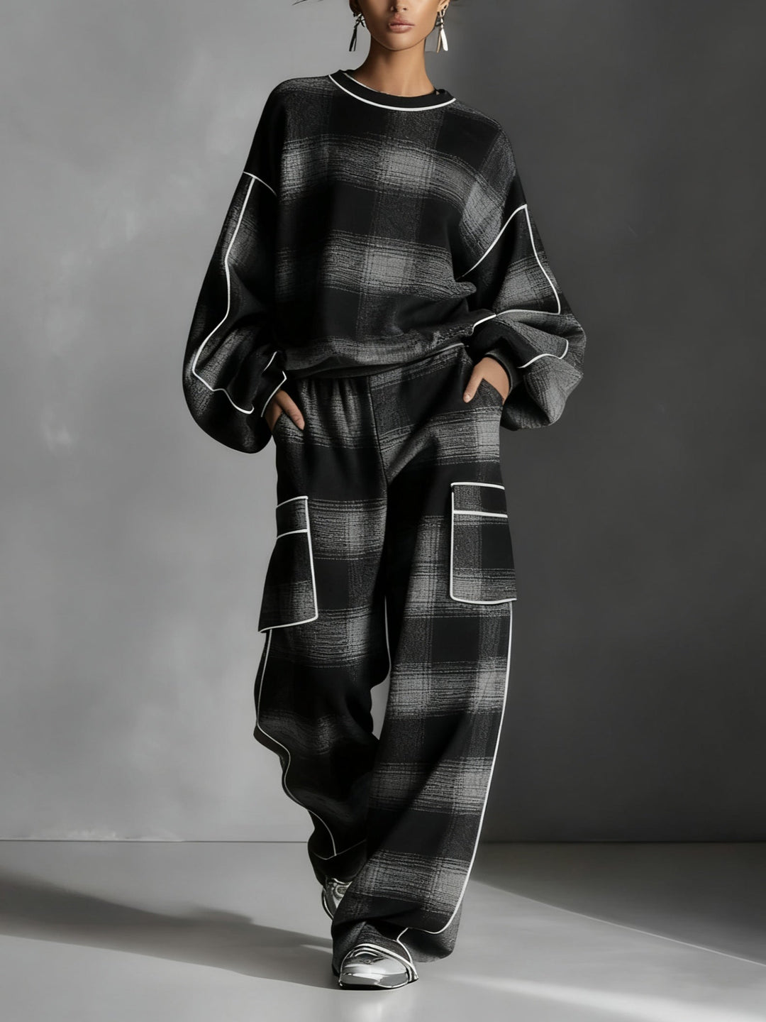 Rosamund | Relaxed Checked Two-Piece Set