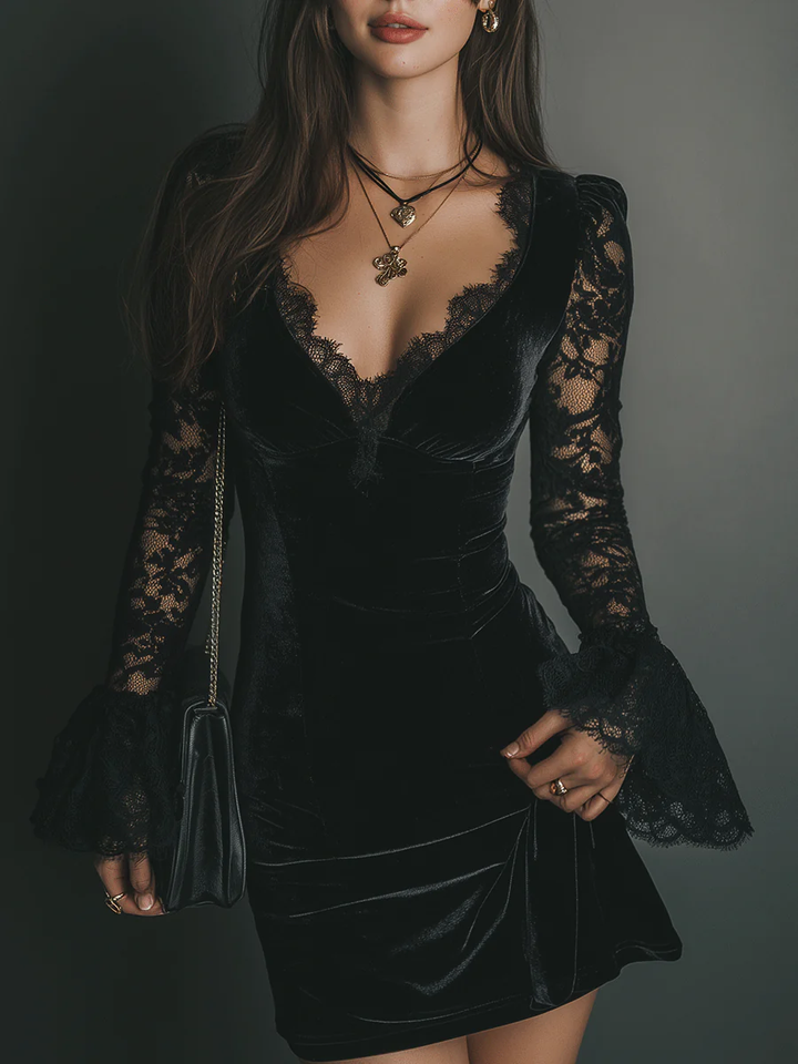 Leonie | Bell-Sleeve Evening Dress