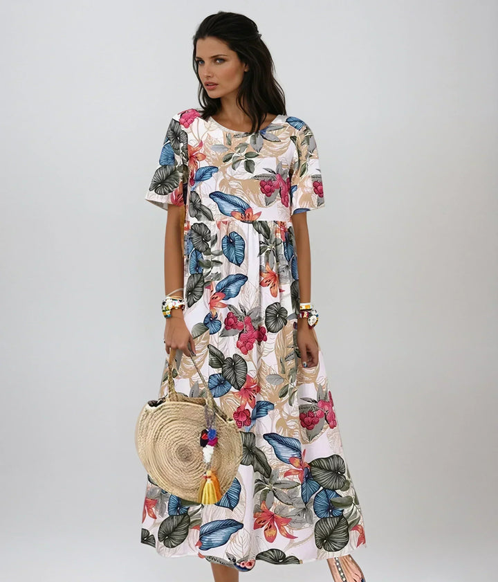 Lorena | Flowing Floral Midi Dress
