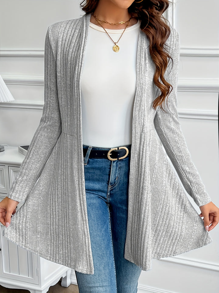 Helena | Ribbed Open-Front Cardigan