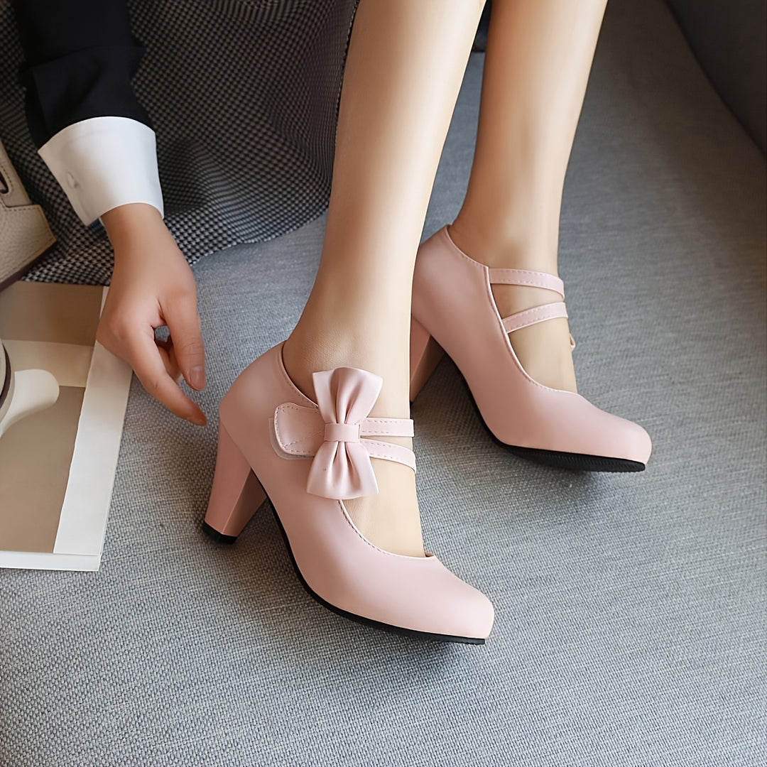 Eloise | Bow-Detail Ankle-Strap Heels