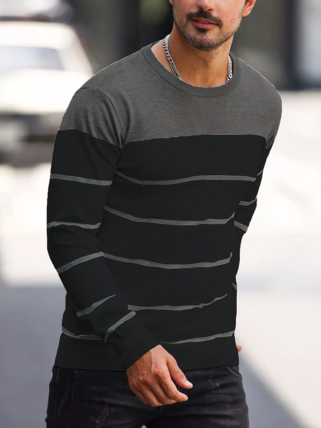 Harrison | Colour-Block Striped Sweater