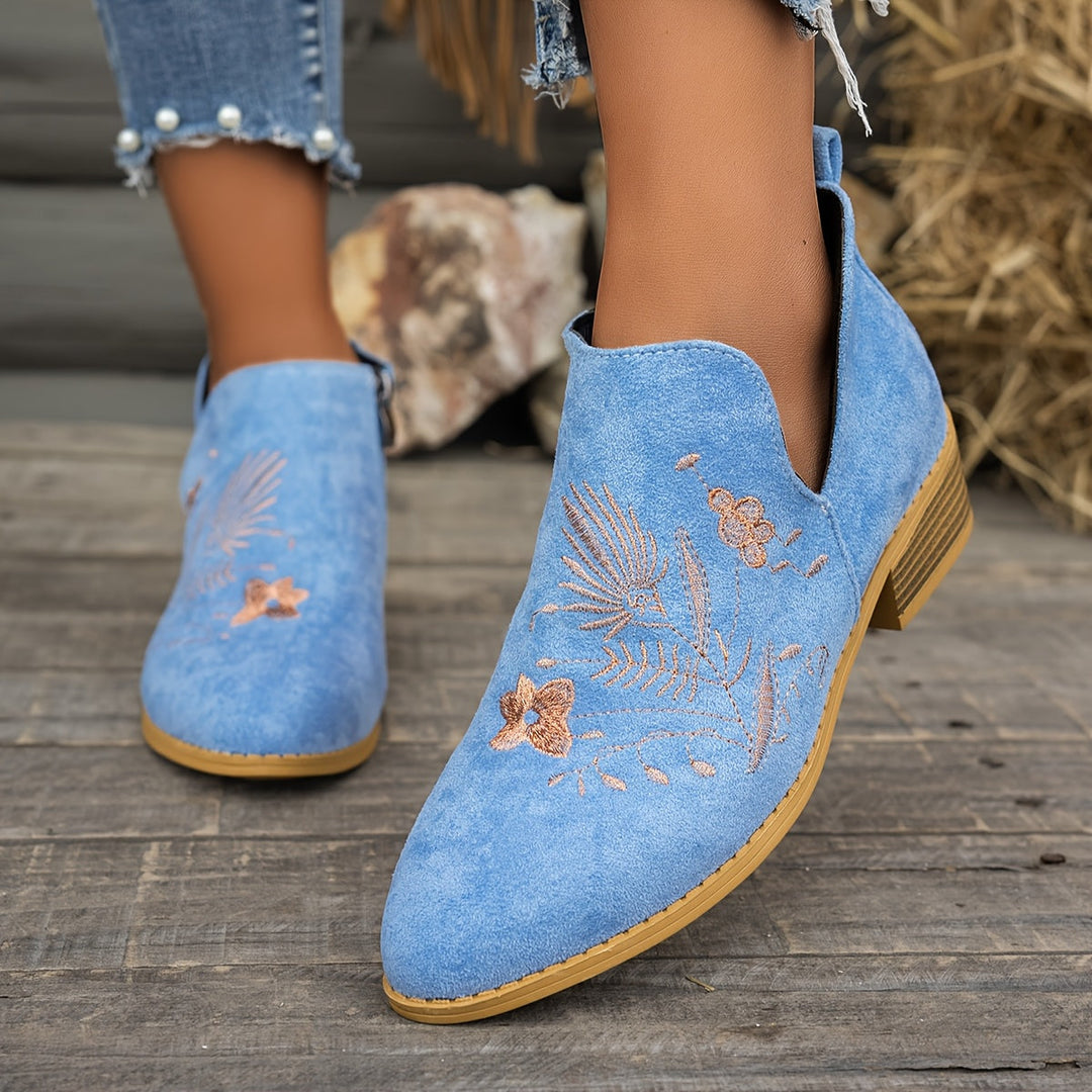 Annabel | Embroidered Ankle Boots
