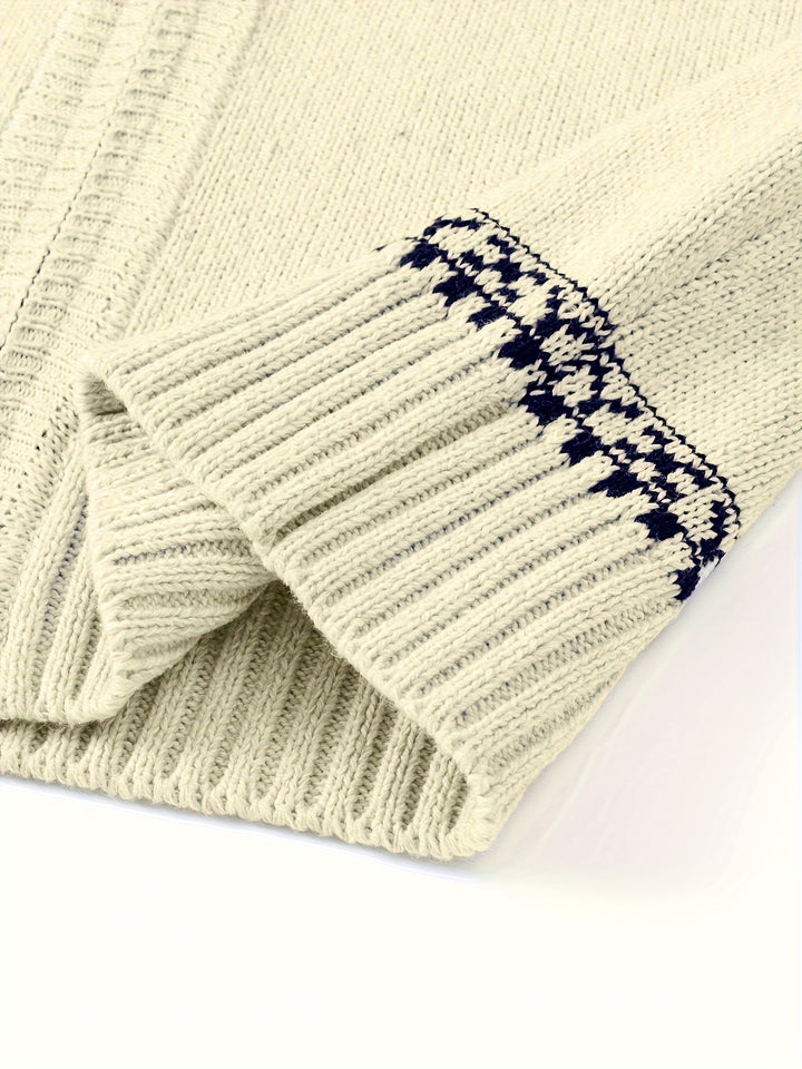Reuben | Nordic-Pattern Zip Cardigan