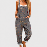 Theodosia | Grey Ditsy Floral Jumpsuit
