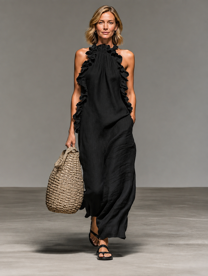 Annette | Flowing Ruffle Maxi Dress