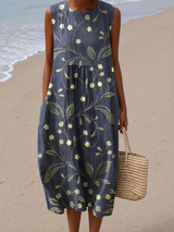Lorena | Floral Sleeveless Midi Dress