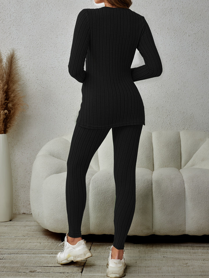 Marguerite | Ribbed Loungewear Two-Piece Set