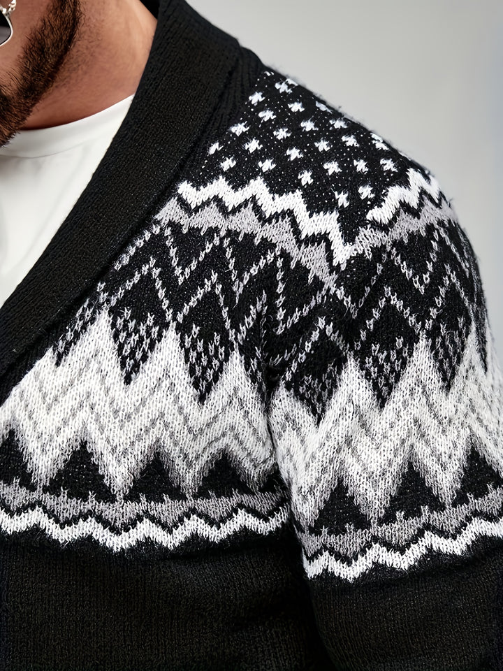 Whitaker | Nordic-Pattern Shawl Cardigan