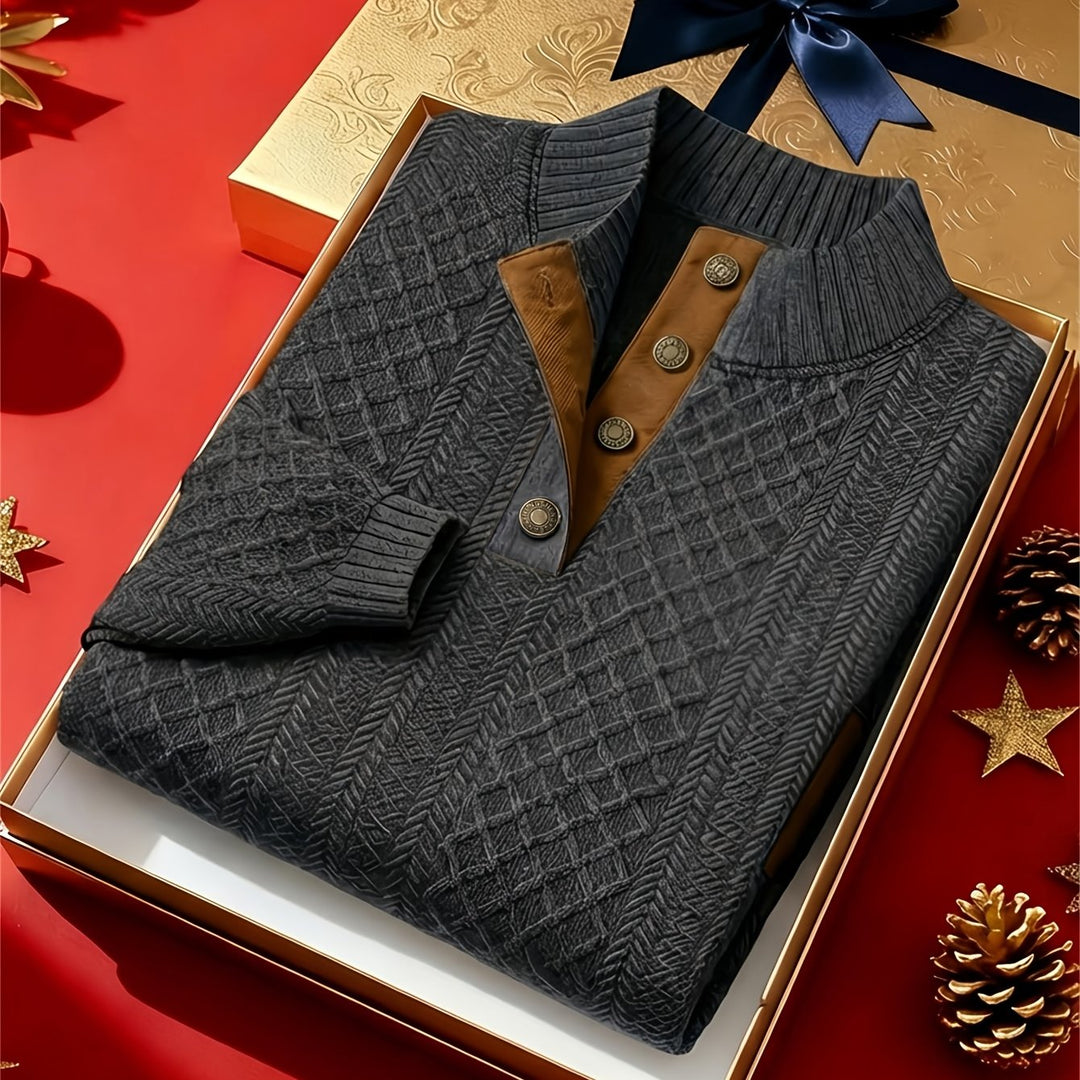 Lorenzo | Textured Stand-Collar Pullover