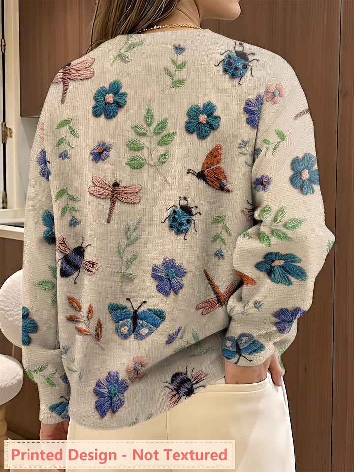 Sylvia | Embroidered Botanical Crewneck Jumper