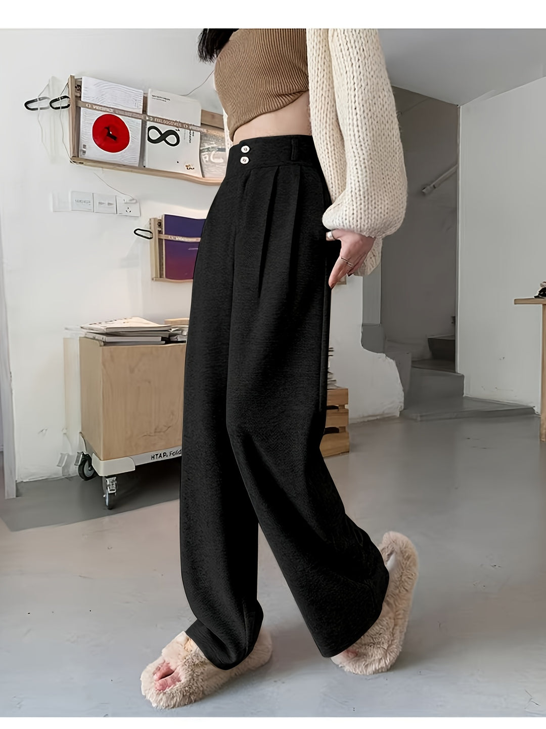 Greta | Tailored High-Waisted Wide-Leg Trousers