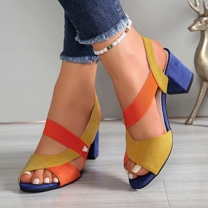 Pamela | Cross Strap Block Heel Sandals