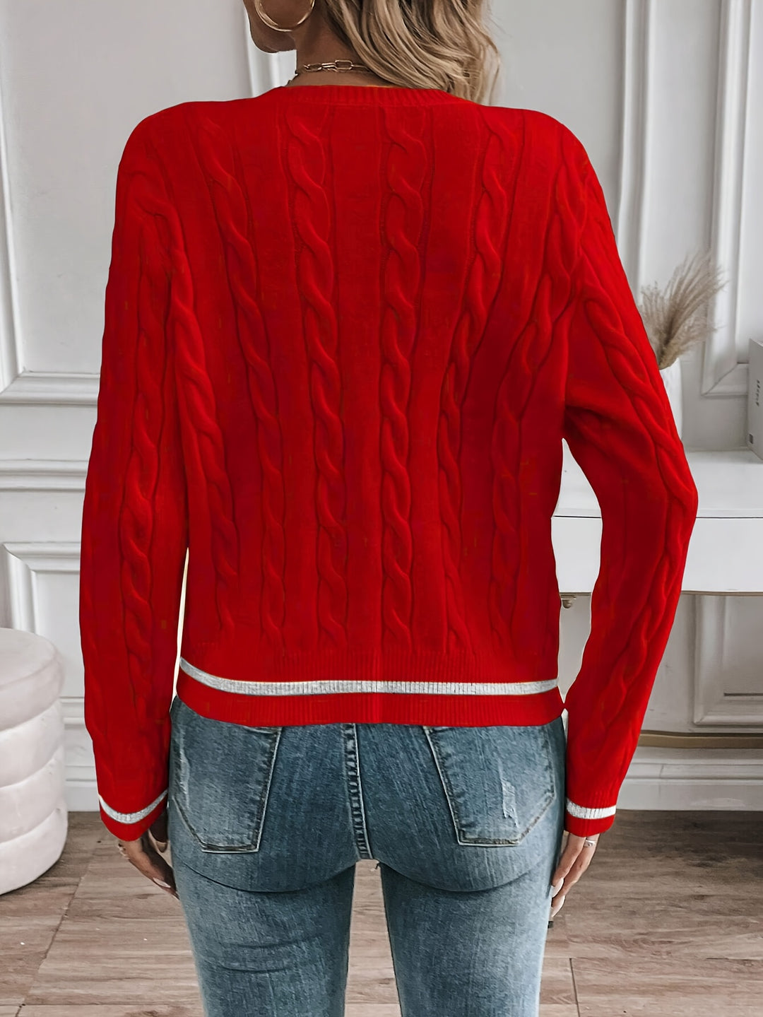 Nora | Cable-Knit Button-Front Cardigan