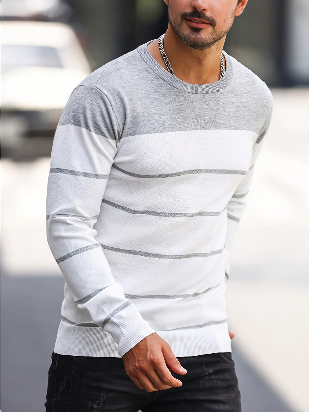 Harrison | Colour-Block Striped Sweater