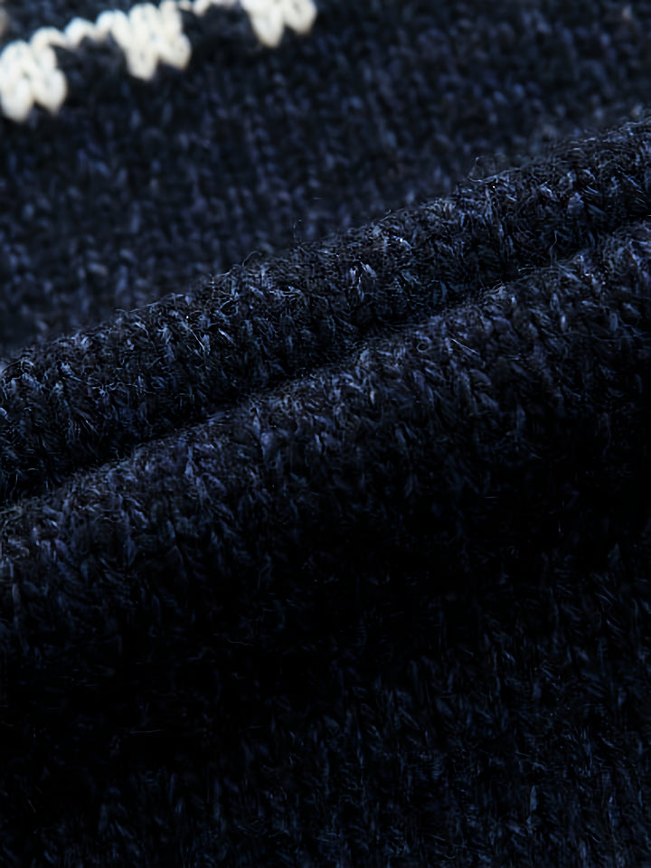 Reuben | Nordic-Pattern Zip Cardigan