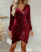 Marissa | Shimmering V-Neck Midi Dress