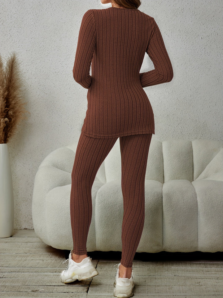 Marguerite | Ribbed Loungewear Two-Piece Set