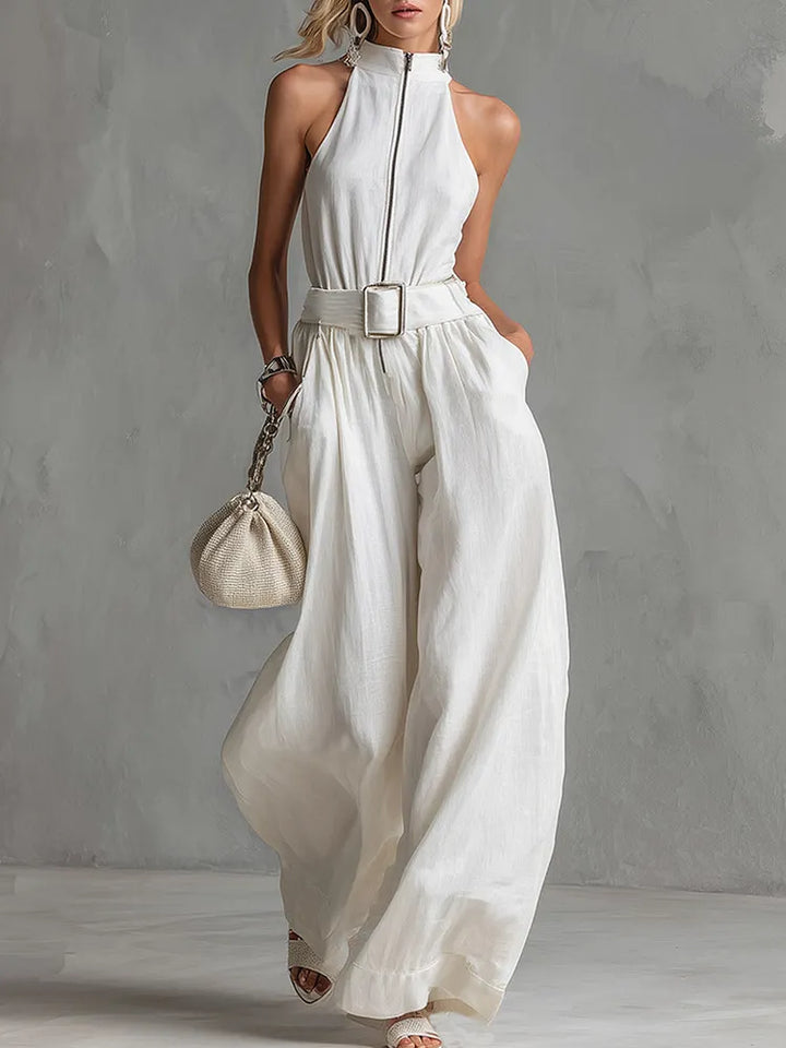 Adelaide | Belted Wide-Leg Jumpsuit