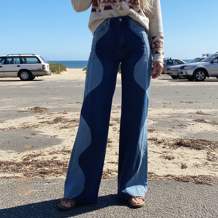 Rosemary | Wide-Leg Panelled Jeans
