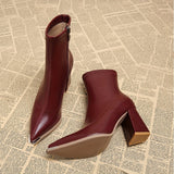 Petra | Pointed-Toe Chunky Heel Ankle Boots