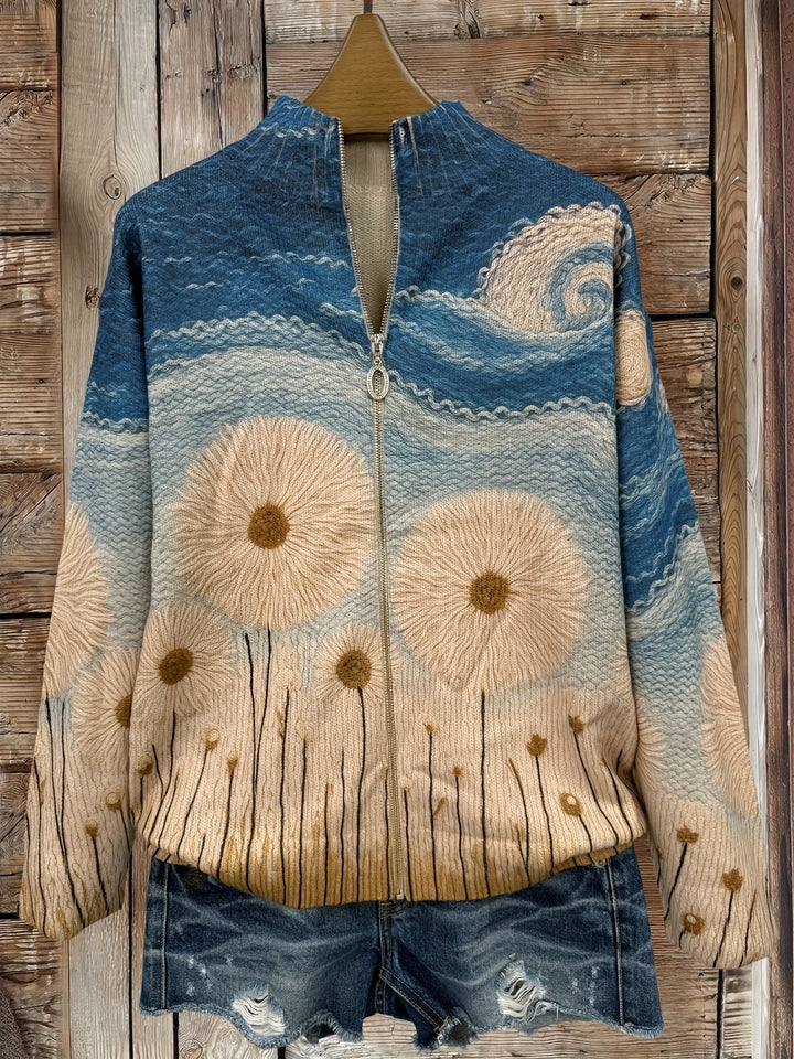 Emmalyn | Artful Meadow Zip Cardigan