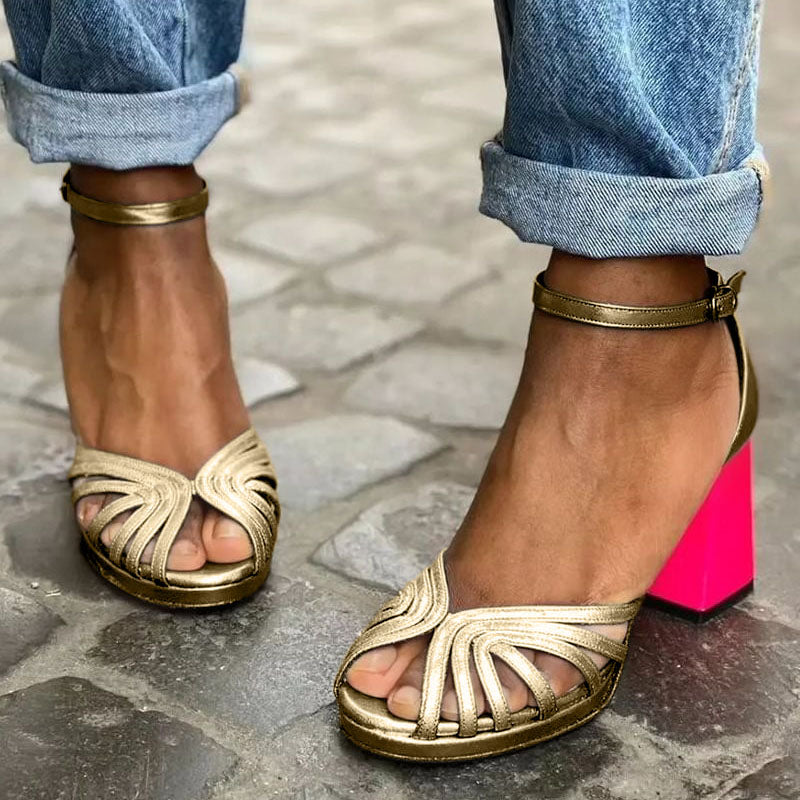 Marina | Elegant Block-Heel Sandals