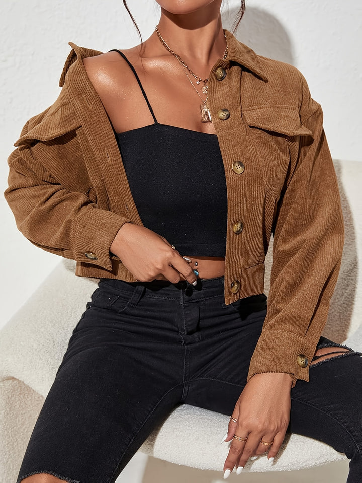 Evelyn | Cropped Button-Front Jacket
