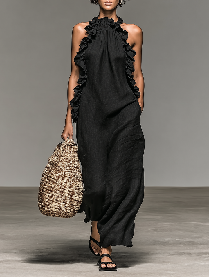Annabel | Ruffle-Trim Maxi Dress