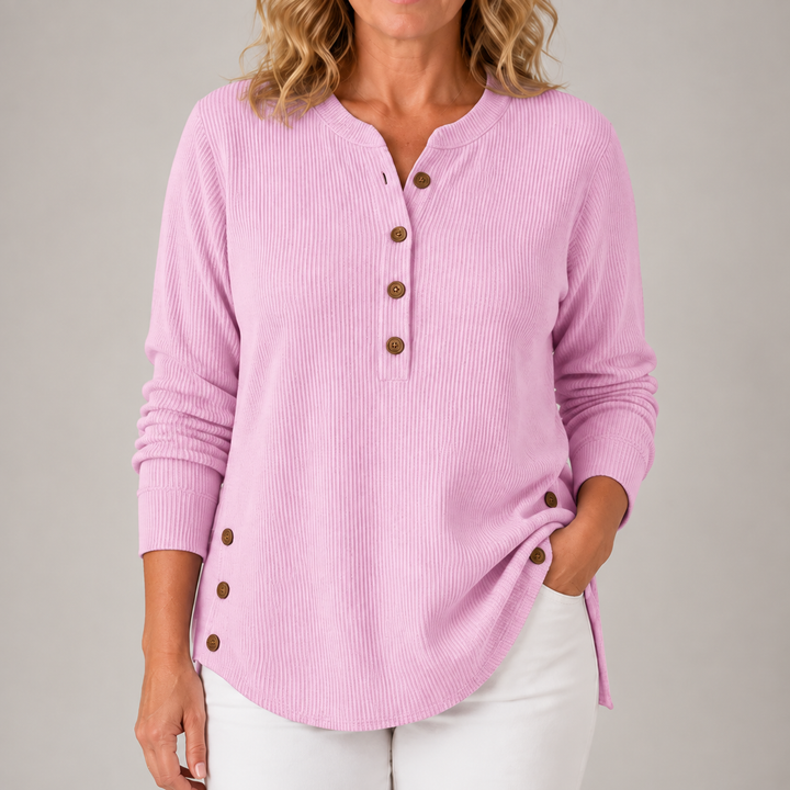 Lydia | Ribbed Button-Detail Tunic