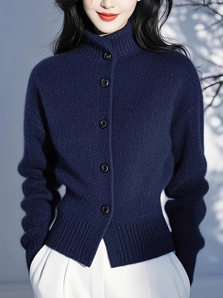 Henrietta | High-Neck Button-Front Cardigan