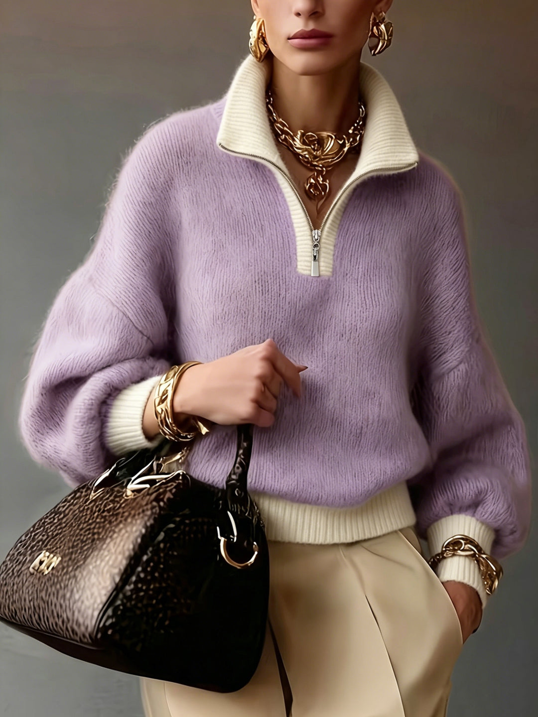 Cara | Relaxed Half-Zip Sweater