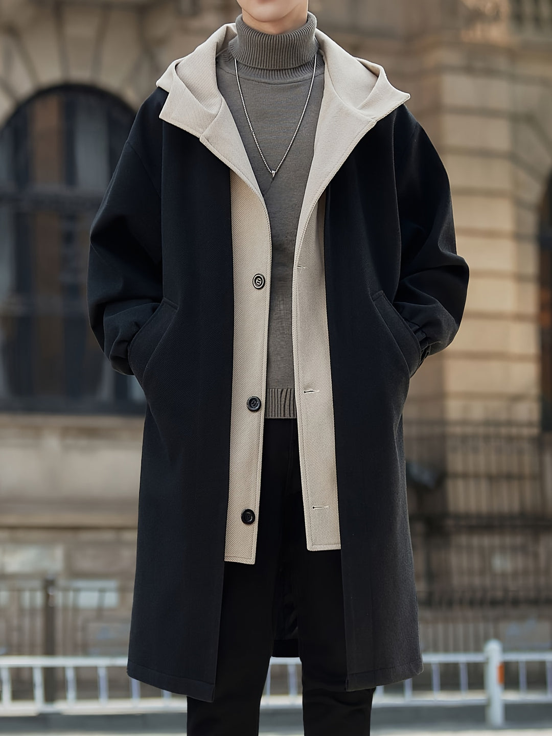 Desmond | Layered Hooded Long Coat