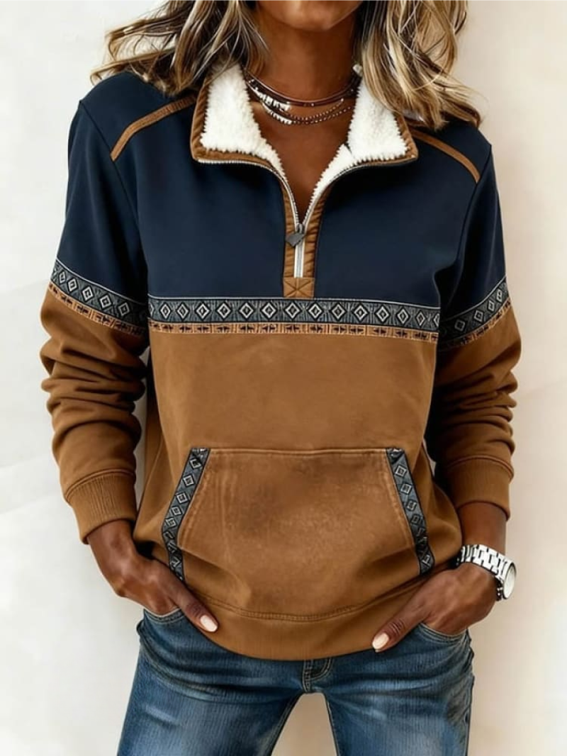 Belinda | Western-Inspired Quarter-Zip Pullover