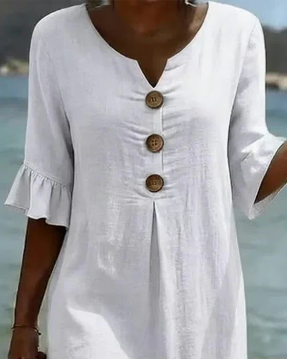 Deborah | Breezy Buttoned Shift Dress